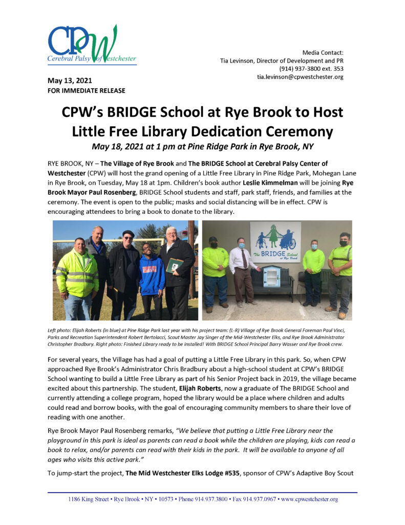 BRIDGE School Hosts Little Free Library Dedication at Pine Ridge Park