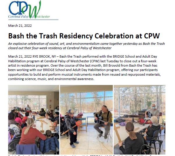 Bash the Trash Residency Celebration at CPW
